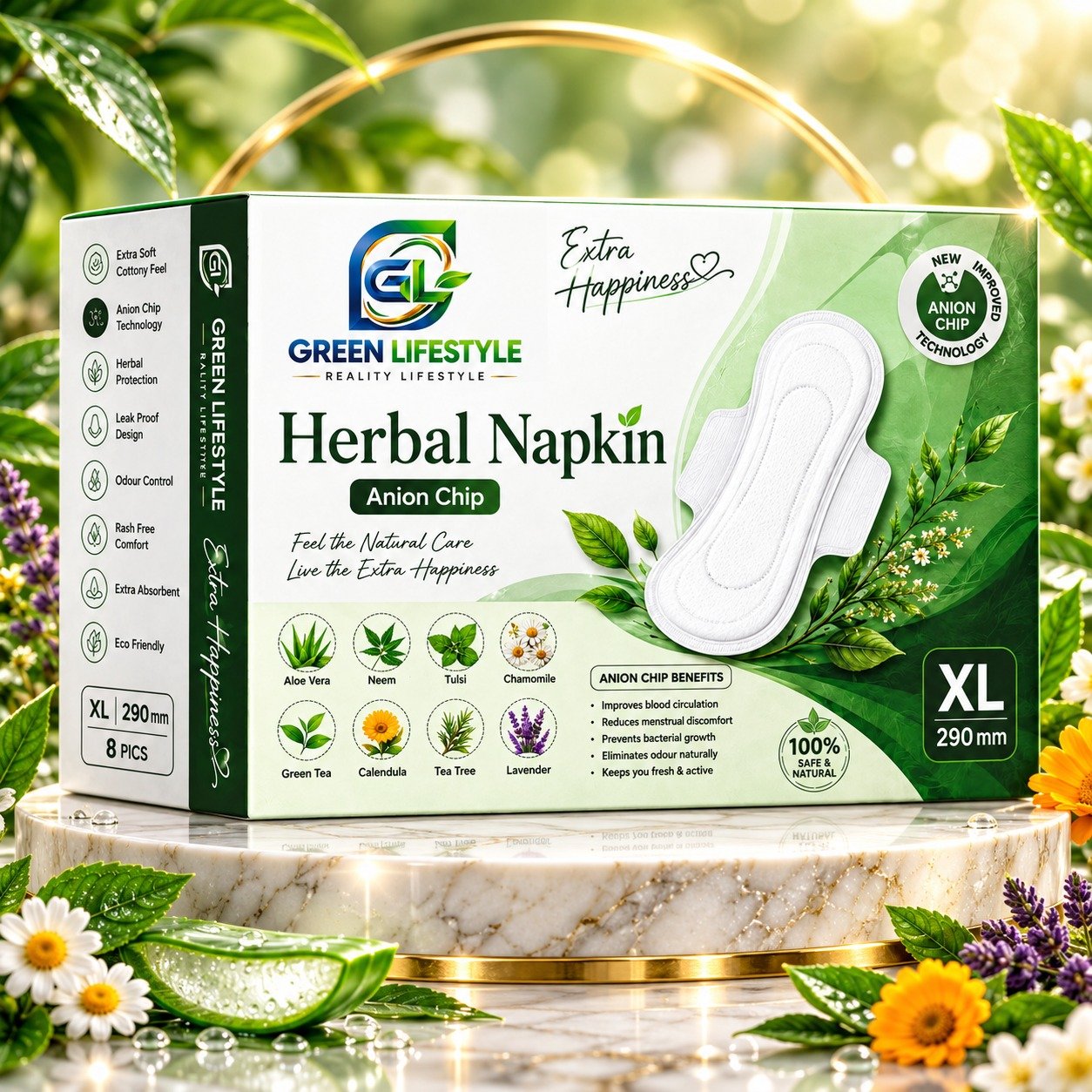 ANION SANITARY NAPKINS 290 MM XL - 8 PIECES